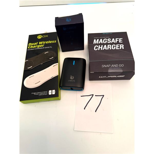 Labists T43B-DC 9600mAh Power Bank, ROX Dual Wireless Charger,vMagsafe Car Charger Mount Charger NEW