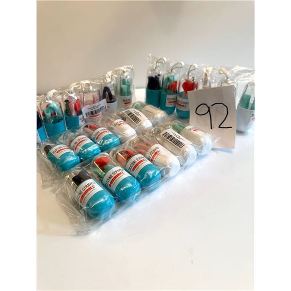 24 - 2 pack Portable Collapsible Reusable Silicone Drinking Straws by Galinpo (NEW)