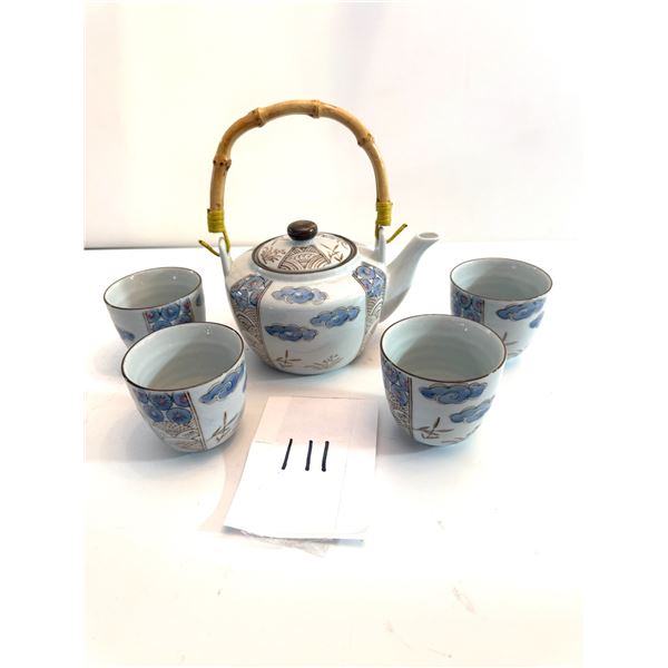 New Japanese Ceramic Teapot with Wooden Handle