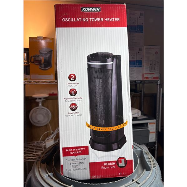 KONWIN oscillating medium room size tower heater (new)