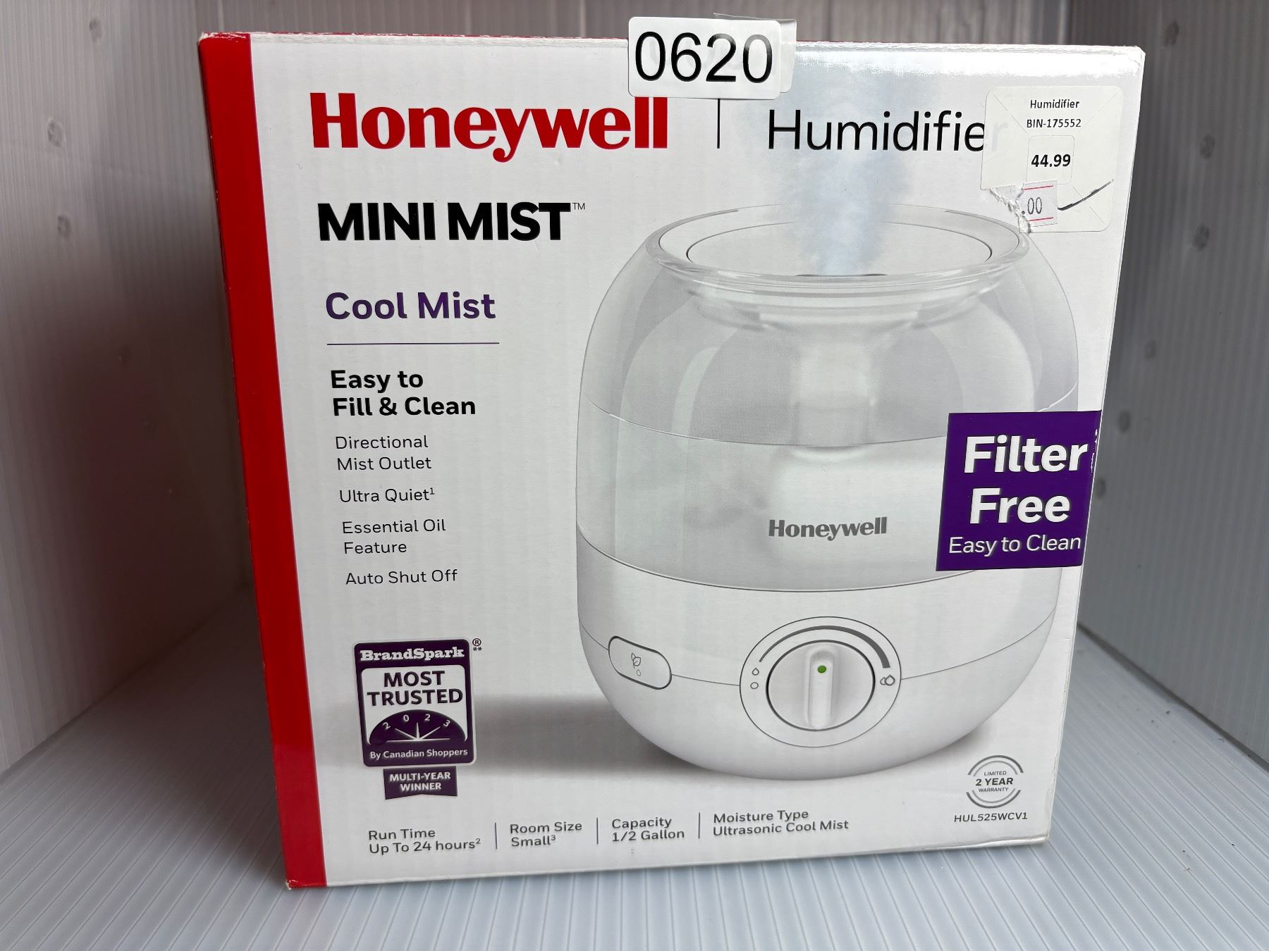 Honeywell MINI MIST cool mist 1/2 gallon humidifier