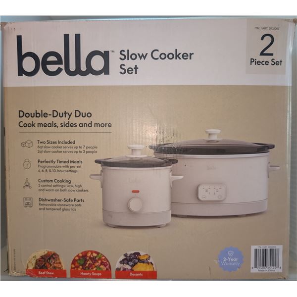 Bella slow cooker 2pc set