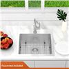 Image 2 : New Wessan 8-Deep drop-in 20.5in x 20in stainless steel single bowl kitchen sink with strainer and h