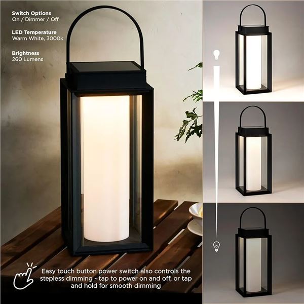Solar LED tabletop lantern