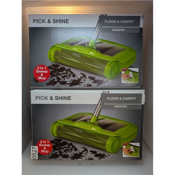 2pc new pick and shine sweeper and mopper