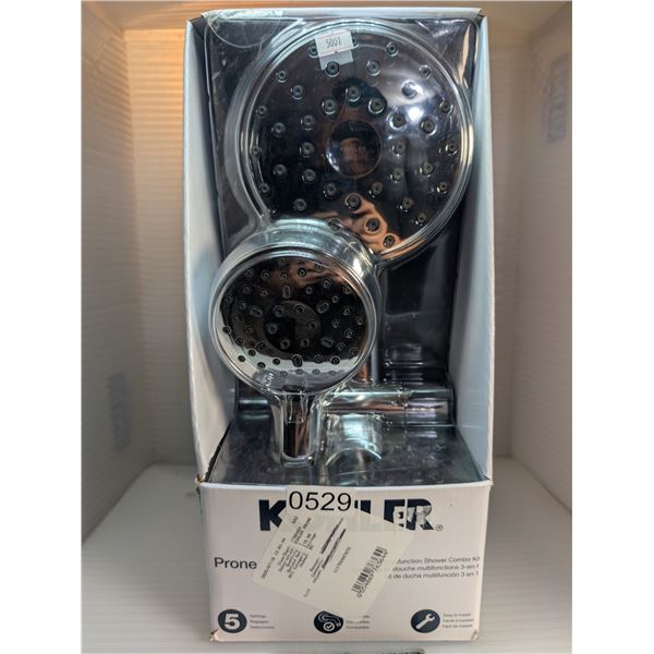 Kohler prone 3-in-1 multi function shower combo kit polished chrome finish