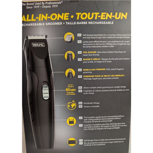 Wahl all in one trim detail shave rechargeable groomer (tested working)