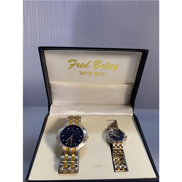 Fred Belay Premier Japan Movement wrist watches set with case