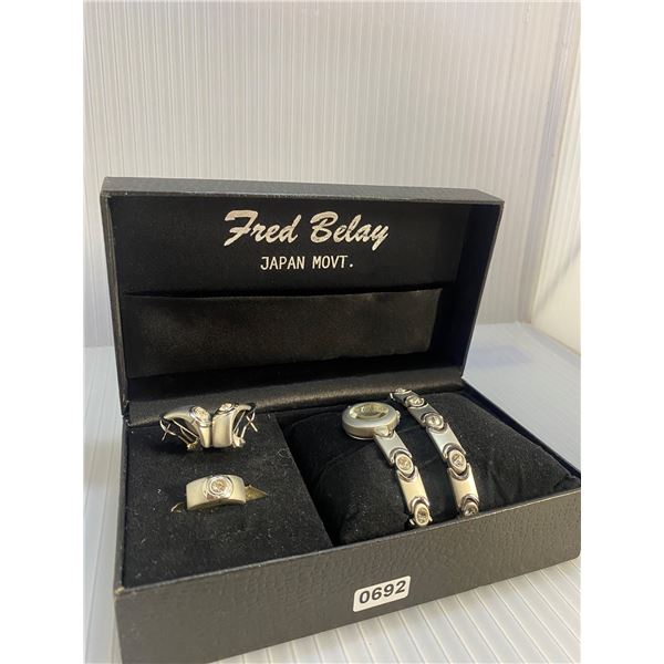 Fred Belay Japan Movement wrist watch set with case