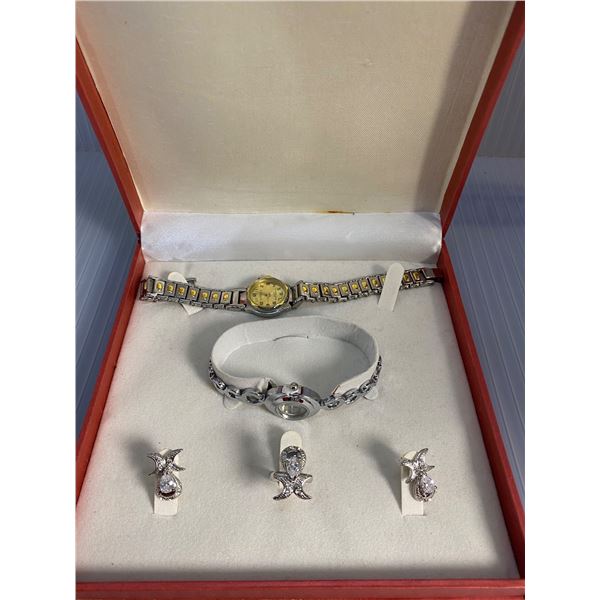 Geneve Kimio ladies wrist watches set with case