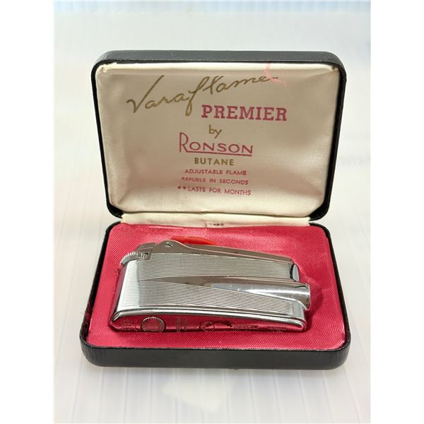 Vintage Varaflame Premier by Ronson butane lighter with case (never used)