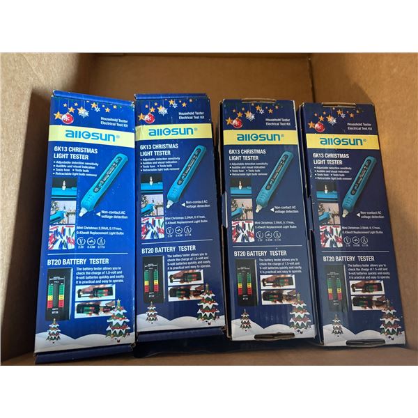 Box full of Allosun GK13 Christmas Light Testers