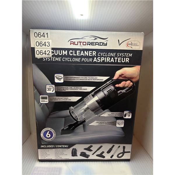 Autoready car cordless vacuum cleaner with cyclone system  (tested working)