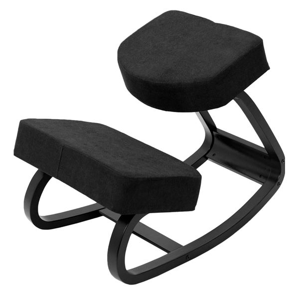 DRAGONN by VIVO Wooden Rocking Kneeling Chair, Ergonomic Rocker Stool for Home and Office, Angled Po