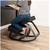 Image 2 : DRAGONN by VIVO Wooden Rocking Kneeling Chair, Ergonomic Rocker Stool for Home and Office, Angled Po