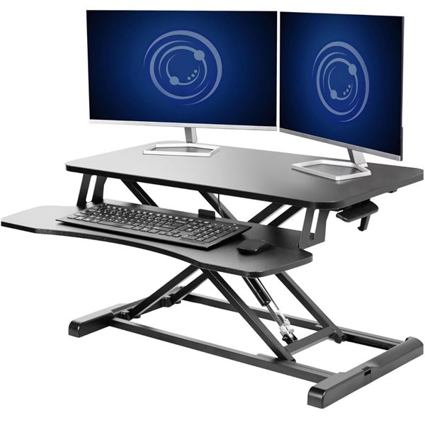 VIVO 81cm Desk Converter, K Series, Height Adjustable Sit to Stand Riser, Dual Monitor and Laptop Wo