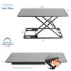 Image 3 : VIVO Black Ultra-Slim Single Top Height Adjustable 31 inch Standing Desk Converter, Compact Sit Stan