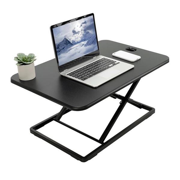 VIVO Ultra-Slim Single Top Height Adjustable Standing Desk Riser, Compact Sit Stand Desktop Converte