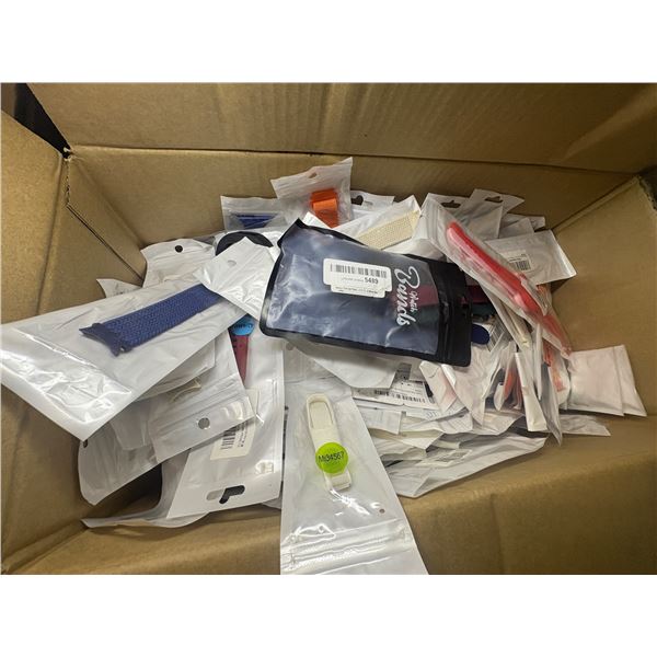 Box full of assorted smart watch bands