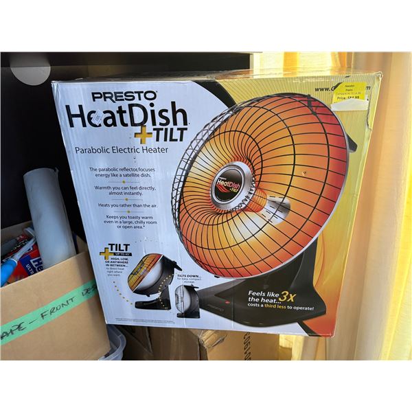 Presto Heat Dish + Tilt Parabolic Electric Heater (tested working)