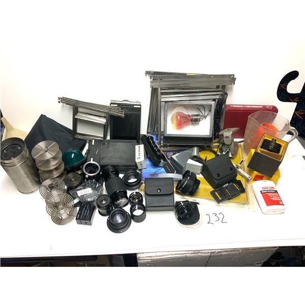 Gigantic lot of professional darkroom accessories/equipment/ lense/ film processing equipment/ darkr