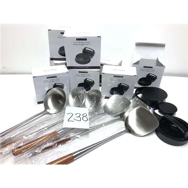 New  8 set Epicure 3-in-1 Burger Press: This kitchen tool is designed to create various types of bur