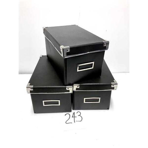 3 Black box with metal corners for documents