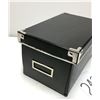 Image 3 : 3 Black box with metal corners for documents
