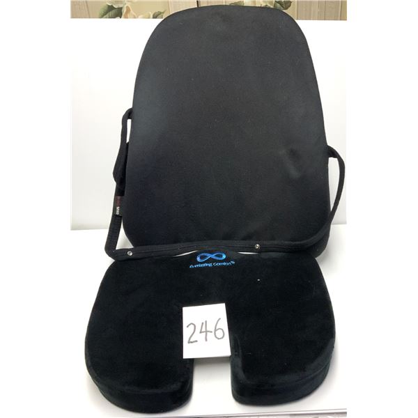 2pc New Memory Foam Seat Cushion and Back Cushion, Gel Infused & Ventilated by Everlasting Comfort