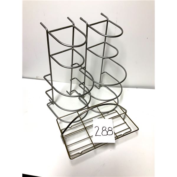 3 stainless steel kitchen organizer, likely designed for storing items like pot lids, cutting boards