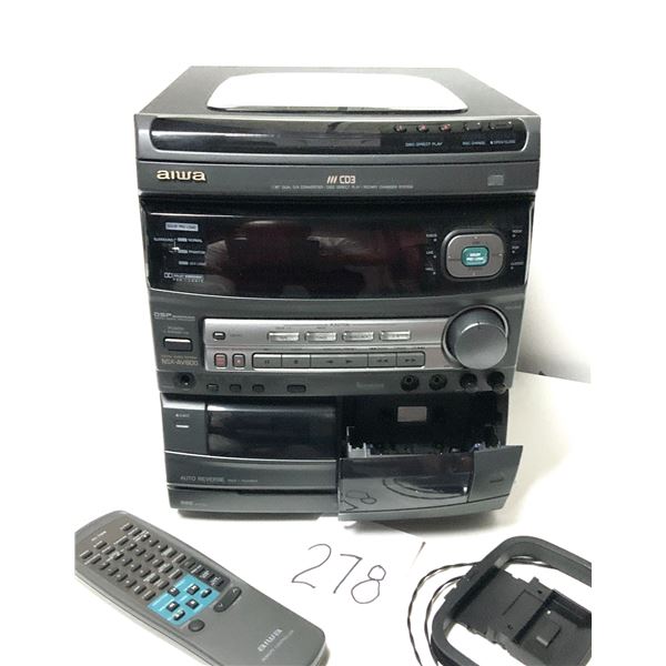 Brand New Aiwa CX-NAV800 system: 3 CD Changer, Dual Cassette Deck, Stereo Radio.