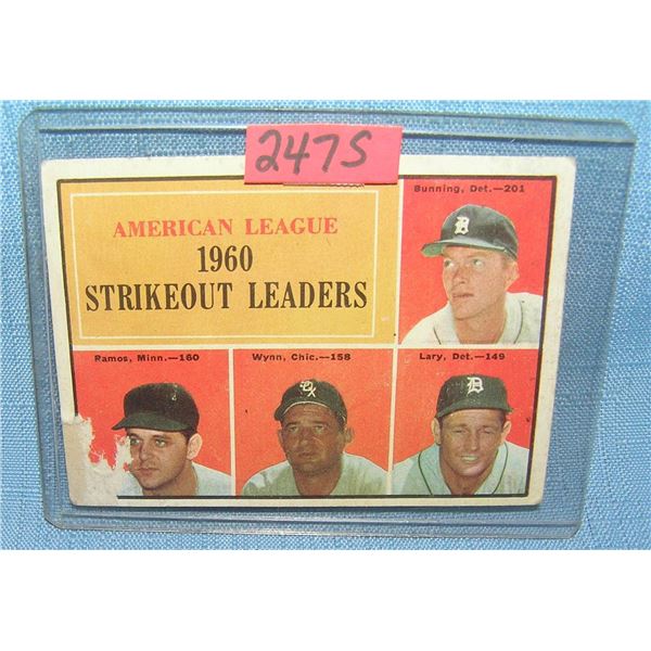 Amer. League 60's strike out leaders Baseball card