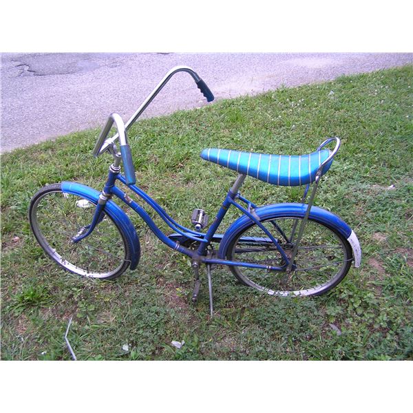 Vintage English Schwinn type bike with banana seat