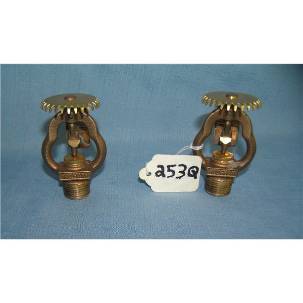 Vintage solid brass fire sprinkler heads dated 1962