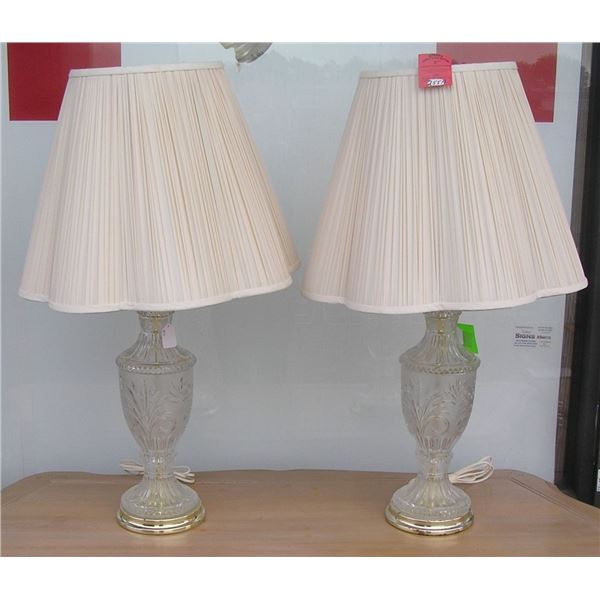 Pair of modern crystal table lamps