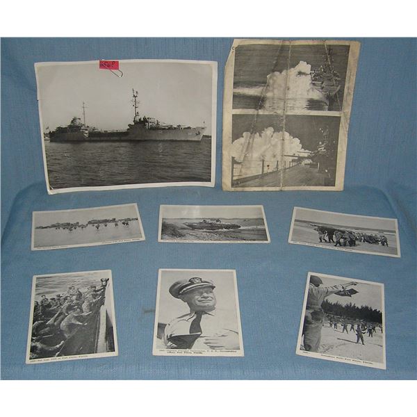 Group of vintage WWII military photos and post cards