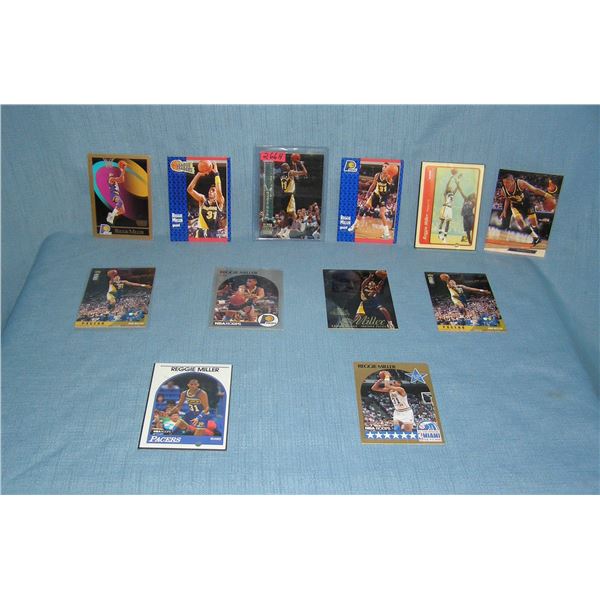 Collection of Reggie Miller all star basketball cards