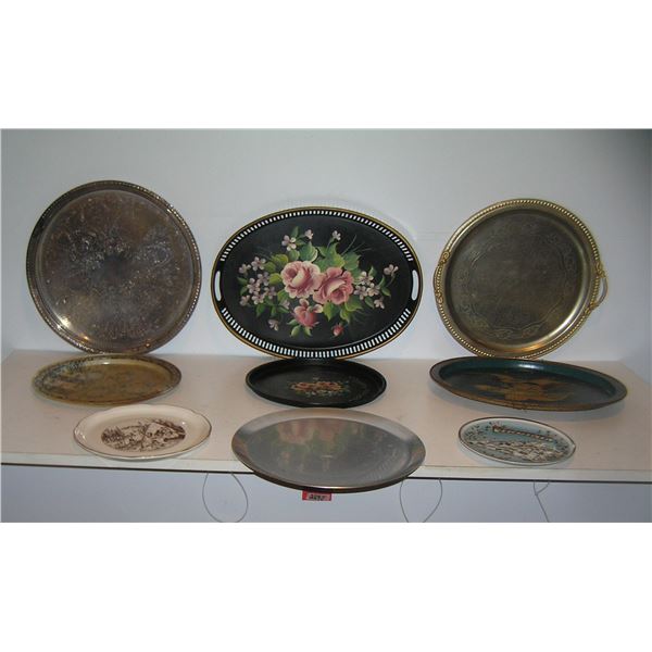 Floral dec. silver plated and souvenir plates