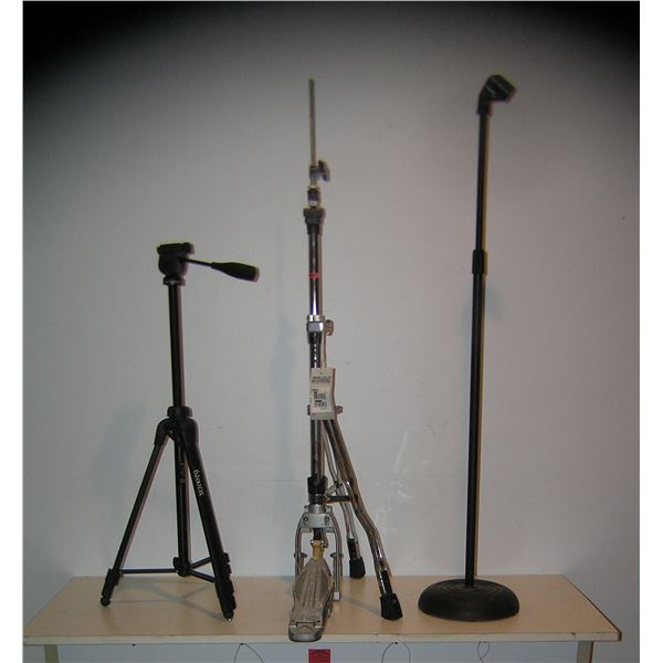 Group of music and photography stands