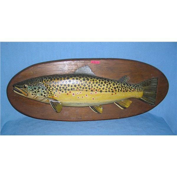 W. T. Miller hand carved wooden fish wall art