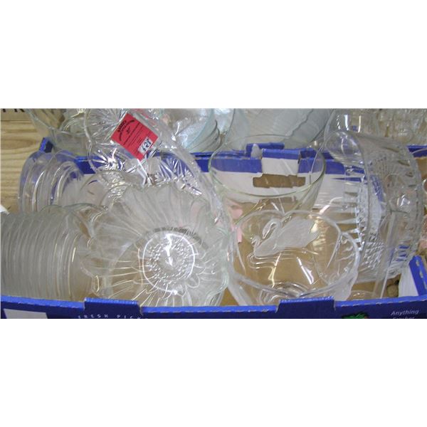 Vintage crystal and glass serving pieces