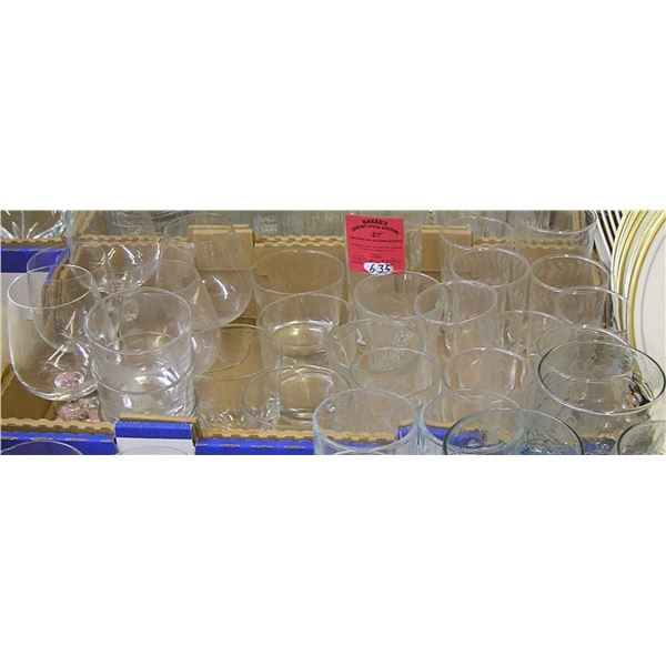 Large box of vintage glass ware