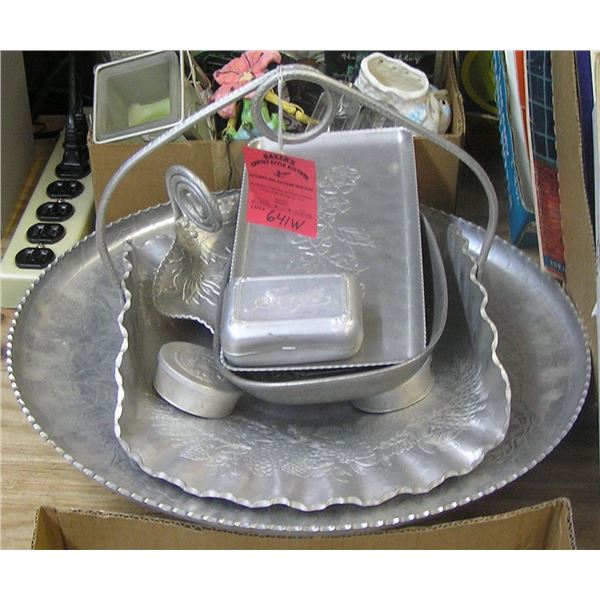 Antique hand hammered aluminum ware