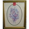 Image 1 : Floral decorated matted and framed print