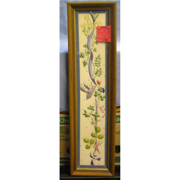 Vintage framed fabric print