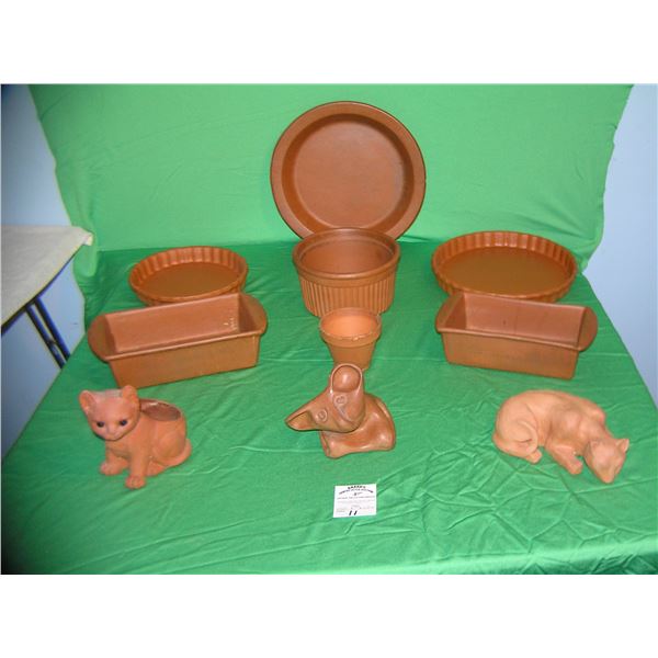 Collection of terra cotta earthenware pieces