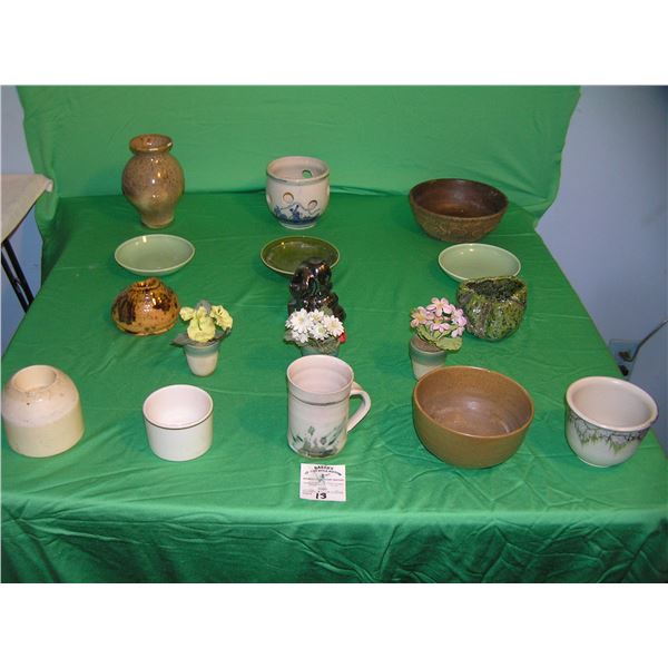 Collection of vintage art pottery