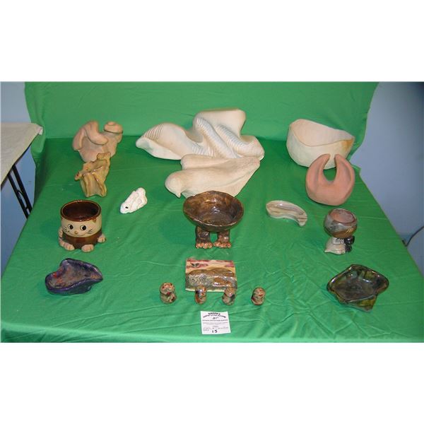 Collection of vintage art pottery