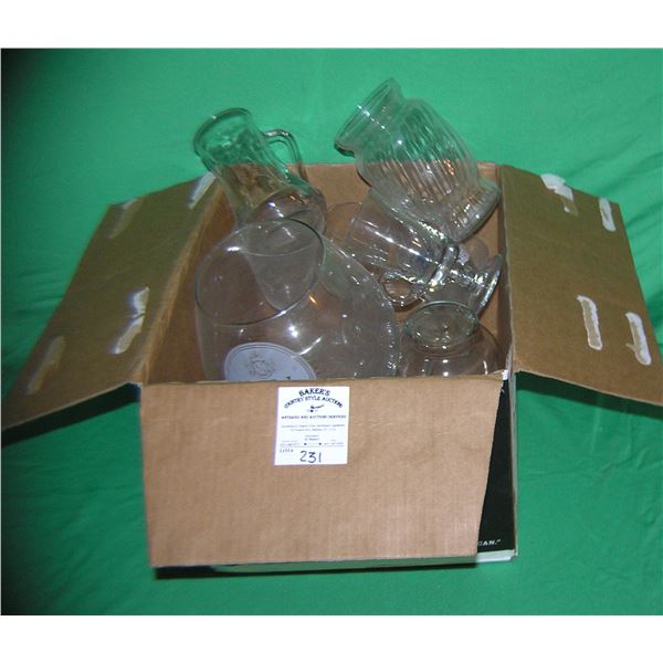 Box full of estate glassware