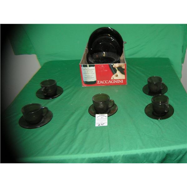 Box full of vintage smoked glass